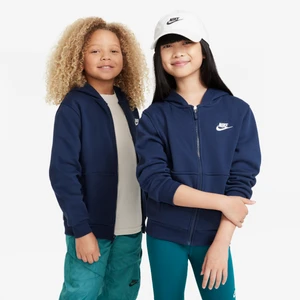 Bluza z kapturem i zamkiem na całej długości dla dużych dzieci Nike Sportswear Club Fleece - Niebieski