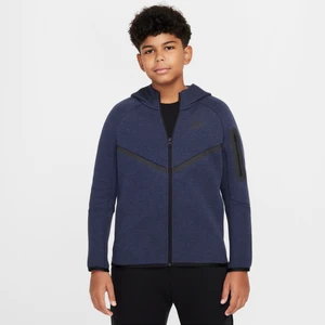 Bluza z kapturem i zamkiem na całej długości dla dużych dzieci Nike Sportswear Tech Fleece (szersze rozmiary) - Niebieski