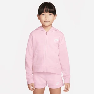 Bluza z kapturem i zamkiem na całej długości dla małych dzieci Nike Club Fleece - Różowy