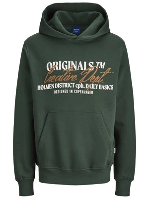 Bluza z kapturem Jack&Jones ciemnozielony