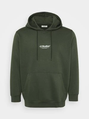 Bluza z kapturem Jack&Jones ciemnozielony