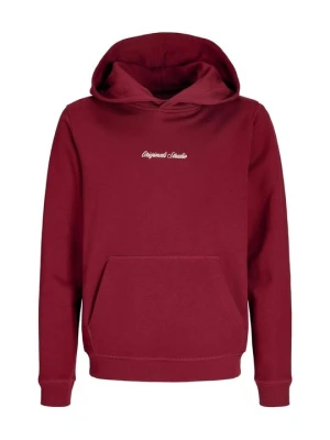 Bluza z kapturem Jack&Jones ciemnoczerwony melanż