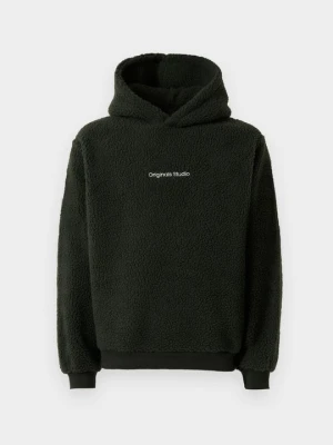 Bluza z kapturem Jack&Jones ciemnozielony