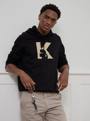 Bluza z kapturem KARL LAGERFELD nakrapiana petrol