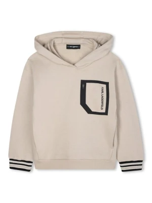 Bluza z kapturem KARL LAGERFELD beżowy