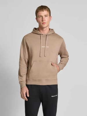 Bluza z kapturem, kieszenią kangurką i wyhaftowanym logo jack & jones