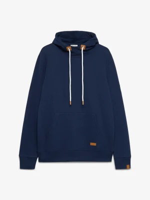 Bluza z kapturem, krój regular fit BonPrix niebieski