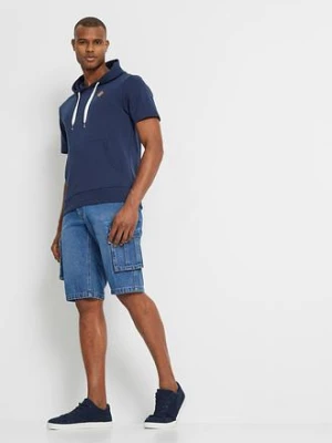 Bluza z kapturem, krótki rękaw bonprix