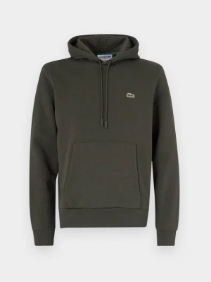Bluza z kapturem Lacoste ciemnozielony