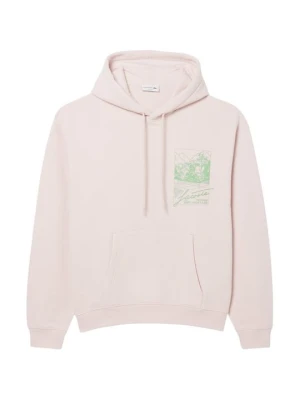 Bluza z kapturem Lacoste różowy