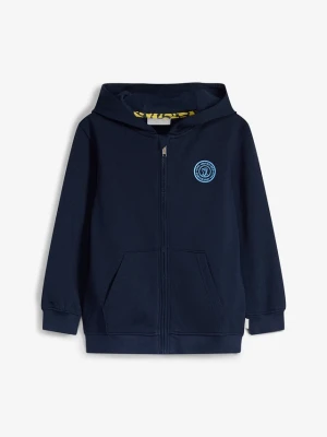 Bluza z kapturem marki Lurchi z miękkiej bawełny organicznej BonPrix niebieski