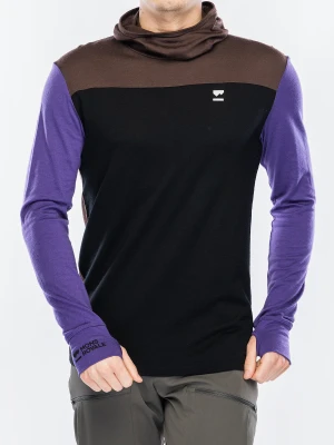 Bluza z kapturem Mons Royale Yotei Powder Hood LS - violet/cedar/black