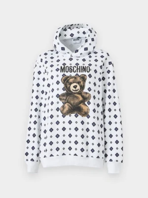 Bluza z kapturem MOSCHINO biały