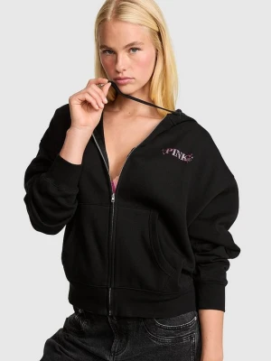 Bluza z kapturem na zamek Campus Fleece Victoria's Secret Czarny
