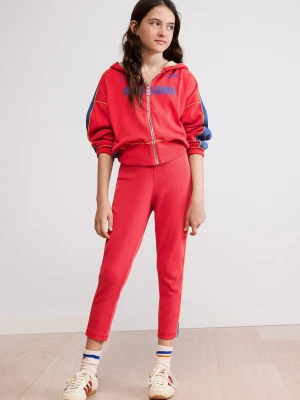 Bluza z kapturem na zamek Desigual czerwony