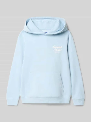 Bluza z kapturem, nadrukiem z logo i kieszenią kangurką jack & jones