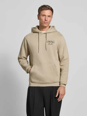 Bluza z kapturem, nadrukiem z logo i kieszenią kangurką Les Deux