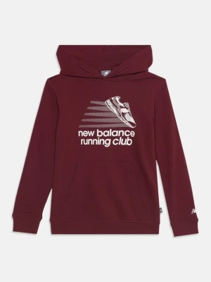 Bluza z kapturem New Balance ciemnoczerwony