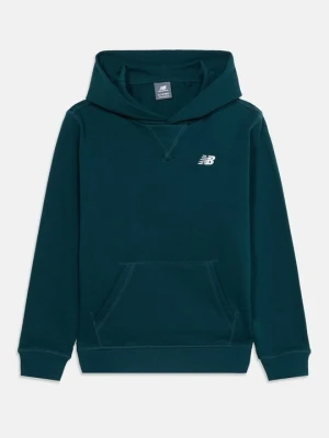 Bluza z kapturem New Balance ciemnozielony