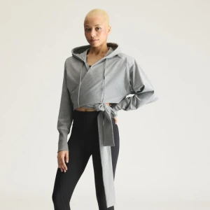 Bluza z kapturem o kopertowym kroju adidas by Stella McCartney Core Heather
