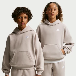Bluza z kapturem o kroju oversize dla dużych dzieci Nike Club Fleece - Brązowy