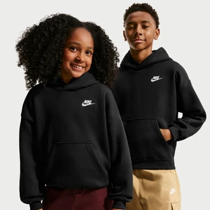 Bluza z kapturem o kroju oversize dla dużych dzieci Nike Club Fleece - Czerń