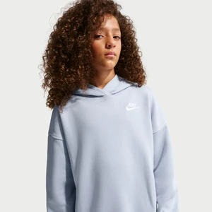 Bluza z kapturem o kroju oversize dla dużych dzieci Nike Club Fleece - Szary