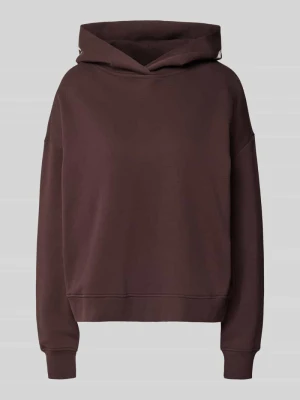 Bluza z kapturem o kroju oversized z bawełny Closed Czekoladowy