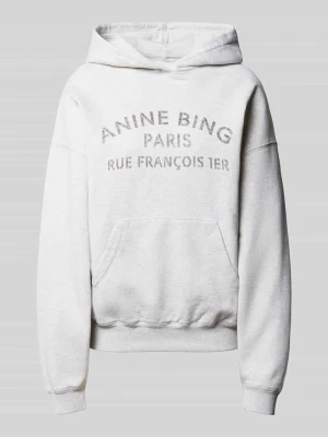 Bluza z kapturem o kroju oversized z czystej bawełny Anine Bing Średnioszary