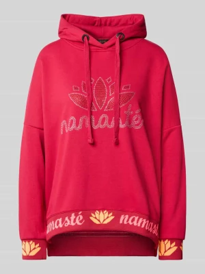 Bluza z kapturem o kroju oversized z czystej bawełny model 'Namasté' Miss Goodlife Mocnoróżowy