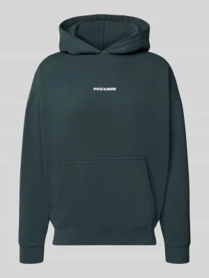 Bluza z kapturem o kroju oversized z mieszanki bawełny model 'CLARITA' Pegador Petrol