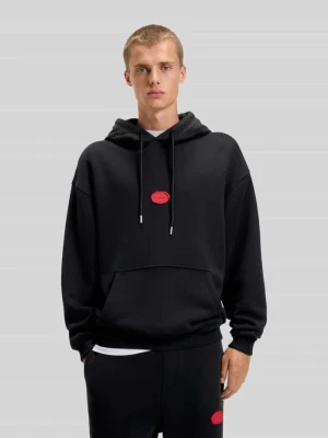 Bluza z kapturem o kroju oversized z mieszanki bawełny model ‘DILVANO’ HUGO