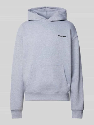 Bluza z kapturem o kroju oversized z mieszanki bawełny Pegador Jasnoszary melanż