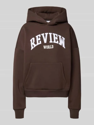 Bluza z kapturem o kroju oversized z nadrukiem z logo Review