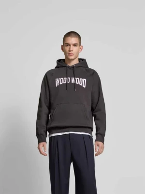Bluza z kapturem o kroju oversized z nadrukiem z logo Wood Wood