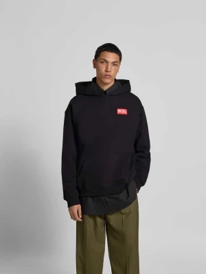 Bluza z kapturem o kroju oversized z naszywką z logo Diesel Czarny