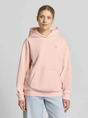 Bluza z kapturem o kroju oversized z obszyciem z kamieni stras model 'Silvy' Guess Activewear