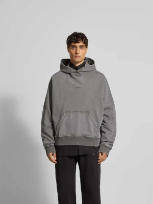 Bluza z kapturem o kroju oversized z wyhaftowanym logo Won Hundred Średnioszary