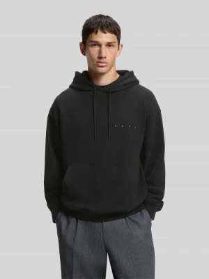 bluza z kapturem o kroju regular fit z czystej bawełny model 'Dikenhood' Hugo Czarny