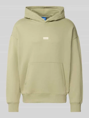 Bluza z kapturem o kroju regular fit z czystej bawełny model 'Nazardo' Hugo Jasnozielony