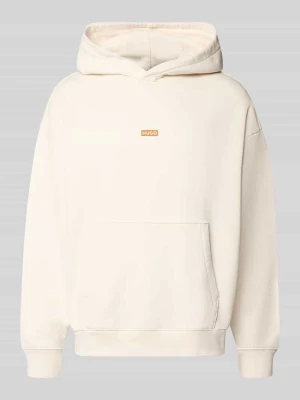 Bluza z kapturem o kroju regular fit z czystej bawełny model 'Nazardo' Hugo Złamany biały