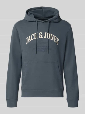 Bluza z kapturem o kroju regular fit z mieszanka bawełny model 'Denver' Jack&Jones Niebieski