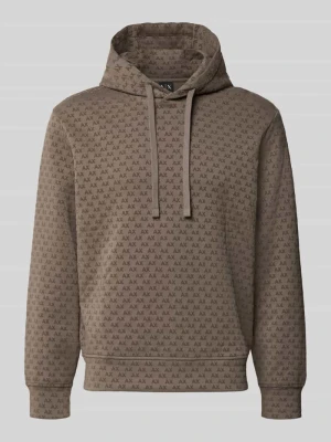 bluza z kapturem o kroju regular fit z mieszanki bawełny Armani Exchange Beżowy