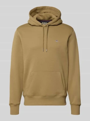 bluza z kapturem o kroju regular fit z mieszanki bawełny Gant Orzechowy