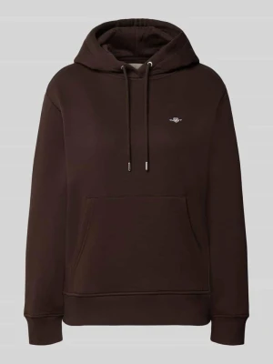 bluza z kapturem o kroju regular fit z mieszanki bawełny Gant Ciemnobrązowy