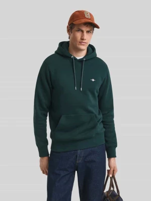 Bluza z kapturem o kroju regular fit z mieszanki bawełny Gant Ciemnozielony