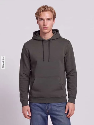 bluza z kapturem o kroju regular fit z mieszanki bawełny model 'CERES' Only & Sons Błotnisty