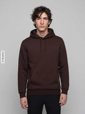 bluza z kapturem o kroju regular fit z mieszanki bawełny model 'CERES' Only & Sons Czekoladowy