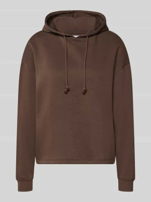 bluza z kapturem o kroju regular fit z mieszanki bawełny model 'CHILLI' Pieces Ciemnobrązowy