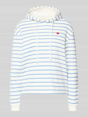 bluza z kapturem o kroju regular fit z mieszanki bawełny model 'CHILLI' Pieces Jasnoniebieski